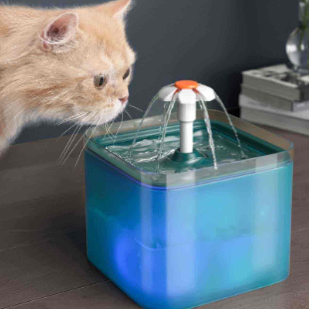 Fonte de água para gatos e cachorros com sensor de Movimento, LED e filtro de 4 camadas - Mundo Animalito